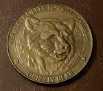 North American Hunting Club Grizzly Bear Bronze Medallion Coin