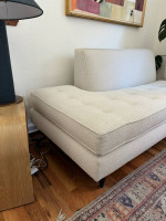 Room and Board 63” Reese Right Back Sofa/Chaise/Settee in Declan Ivory