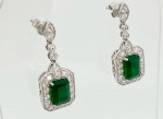Emerald/Diamond/gold earings