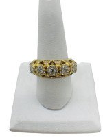 14K Yellow Gold Fashion Diamond Men's Ring- 1.22 CTW 8.3 Grams Size 10