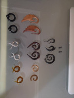 WOOD, METAL, GLASS, PLASTIC EARRINGS