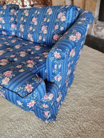 2x vintage SOFA sofas reupholstered satin floral