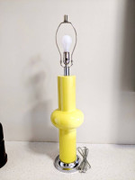 Beautiful, Bright Yellow and Chrome MidCentury Modern Table Lamp.