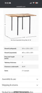 Solid Wood Expandable Dining Table