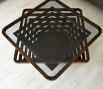 Mid Century Wood Coffee Table - Natural Walnut - Wood Art