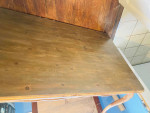 Dining Table Solid Real Wood Distress paint Dark Top Farmhouse