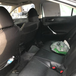 Inside view of a 2007 Lexus IS 250 RWD showing black leather seats and spacious rear area.