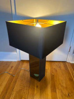 Minimalist Chrome/Stone Table Lamp