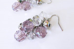 Chico's Grape Cluster & Silver Ball Pierced Earrings