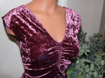 NEW Pretty SIZE SMALL Mauve Pink Low Cut Crushed Velvet Ruched Top