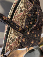 Vera Bradley Black/Beige Paisley Flower Shoulder Bag Purse Tote