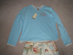 New w Tags: 2-Pc Pajamas Set, Blue w Flannel, Paradise Lodge, Size Lg!