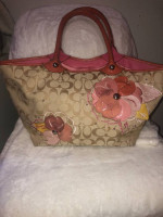Coach Signature Floral Tote Handbag