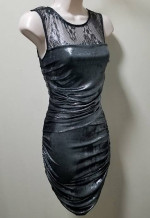 Armani Exchange BRAND NWT Bodycon Mesh-Top No-Sleeve Shimmer Dress XS