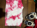 Pink tiedyed Balmain Paris Crop Tank