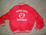 Vintage MNJYSA Large Mid NJ Youth Soccer Red Satin Jacket Made in USA