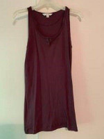 CAbi Sleeveless Purple Henley Tank Cotton Top #840 Medium