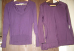 2 Womens Long-Sleeved Purple Tops. Each: