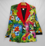 1980's French couture Zou-Line Paris tropical Glam Rock Blazer Jacket
