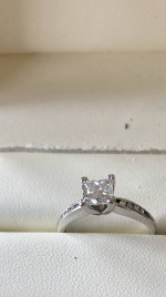 1.25 ctw women’s princess diamond and moissanite set 14K gold setting