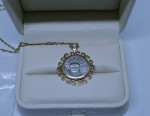 Platinum Coin with 14k Gold Chain and Setting