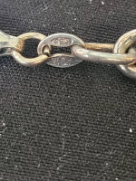 Vintage Sterling Silver Circle Link Bracelet. 7.25 Inches