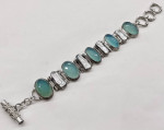 Sterling Silver Bracelet With Blue Gemstones