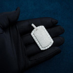 Halo Dog Tag Pendant 14K Gold