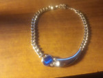GORGEOUS BLUE SAPPHIRE & FAUX DIAMOND CHOKER BY PARKLANE