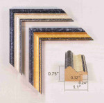 Wood Photo Frame Spotted with Silver and Gold Stripe. Width 1.1" Height 0.75"