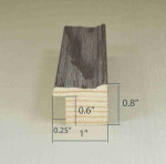 Photo Frame, Wood Gray with Gray Veins, 1" Width, 0.8" Height.