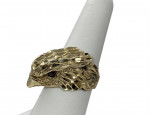 10K Yellow Gold Eagle Head Men's Ring Gardent Eyes (15.6 Gr / Size 8)