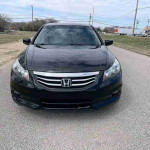 Front view of a black 2012 Honda Accord EX with leather seats and Bluetooth, priced at $3500.