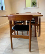 ✨ Villy Schou Andersen Teak Dining Set – Table + 4 Sculpted Chairs – Mid-Century Modern – $950