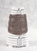 Vintage Heavy Stamped Metal Cuff Bracelet with 3 Dancers, Small/Medium