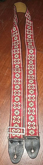 Vintage ACE Guitar or Bass Strap 1960s 1970s red white black