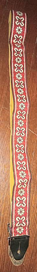 Vintage ACE Guitar or Bass Strap 1960s 1970s red white black