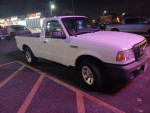 2011 Ford Ranger XL RWD white truck parked at night, clean body, 149,000 miles, well-maintained vehicle.