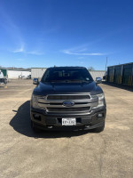 Front view of a 2018 Ford F-150 Platinum 4WD truck with a clear sky backdrop