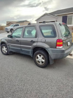 2002 Ford Escape 4x4 parked on a driveway, showcasing its compact SUV design with gray paint.