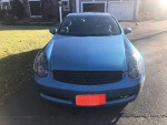 2003 Infiniti G35 Coupe in blue, V6 engine, rear wheel drive, for sale with low mileage and recent service updates.
