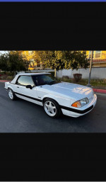 1989 Ford Mustang LX 5.0 convertible with 53,000 miles, clean condition and aftermarket wheels