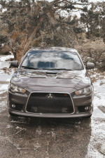 2011 Mitsubishi Ralliart Turbocharged with modifications, parked outdoors on a snowy day
