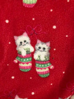 Nick & Nora Fluffy Kittens in Mittens Poly PJ Top Girls Sz Med 7/8