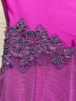 Custom Made Dance Ice Skating Costume, Adult Medium, Purple Leotard