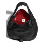 Tano Plain Chain Hobo Bag in Black