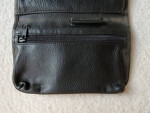 Women's Black Leather Crossbody Purse/Organizer With Magnetic Snap