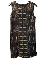 Maggy London Dress, Women’s 8, Black Lace Sheath Dress, Art Deco / Got
