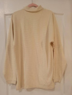 TOMMY BAHAMA Men’s Lt Yellow Silk & Cotton Ribbed Polo Shirt LS  LARGE