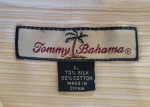 TOMMY BAHAMA Men’s Lt Yellow Silk & Cotton Ribbed Polo Shirt LS LARGE